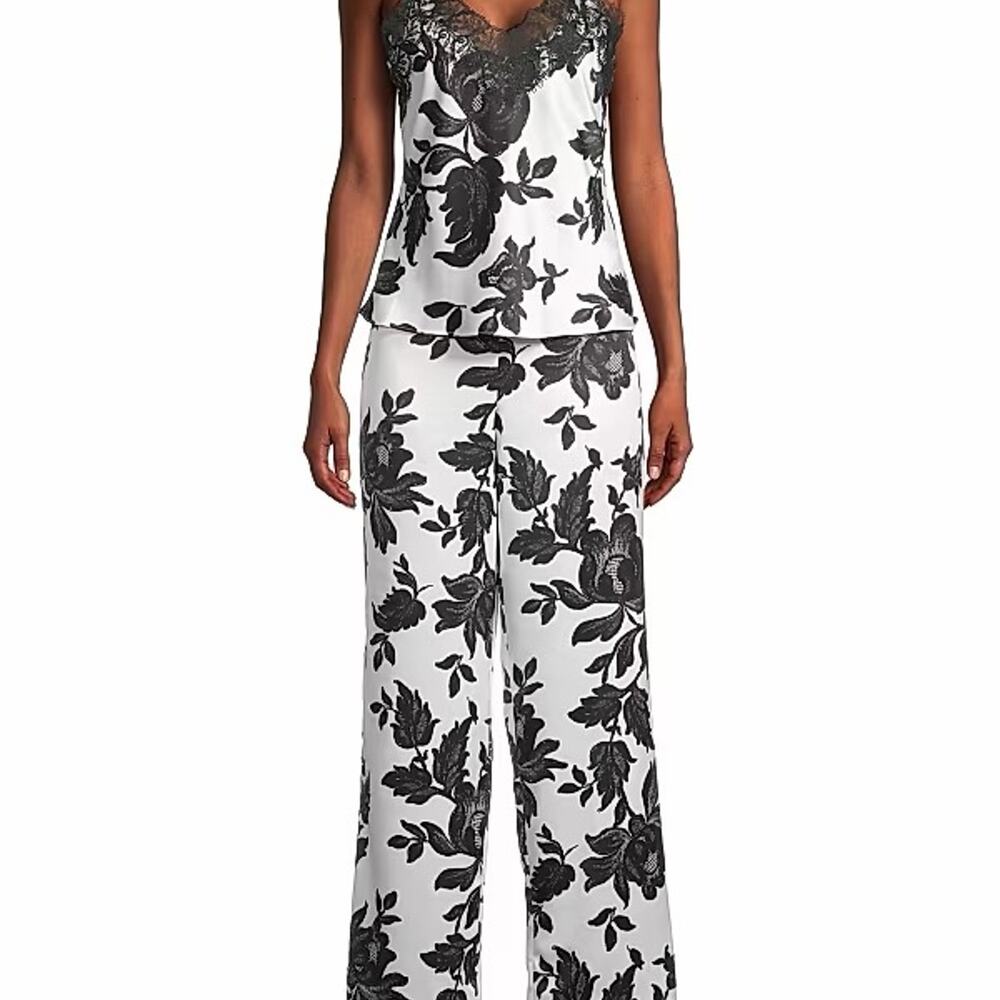 Natori Mantilla Floral Lace Cami Pajama Set XS
